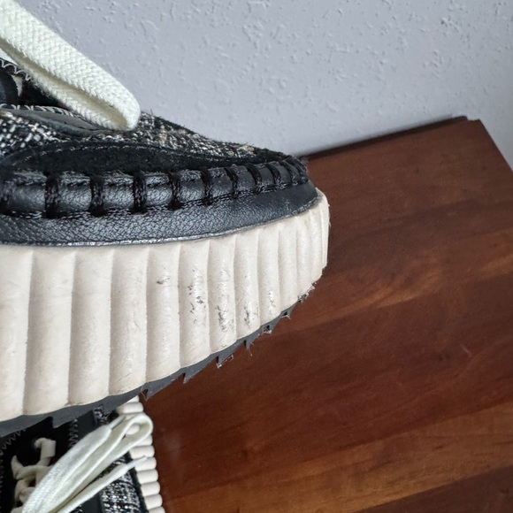 Dolce Vita Black Tweed Dolen Lace Up Fashion Sneaker Womens 7.5 Blokecore - Picture 9 of 9